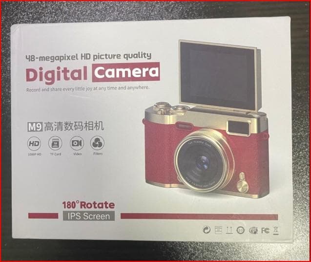 デジタルカメラ　 前後カメラ 4800万画質 32GBカード付き ワインレッド