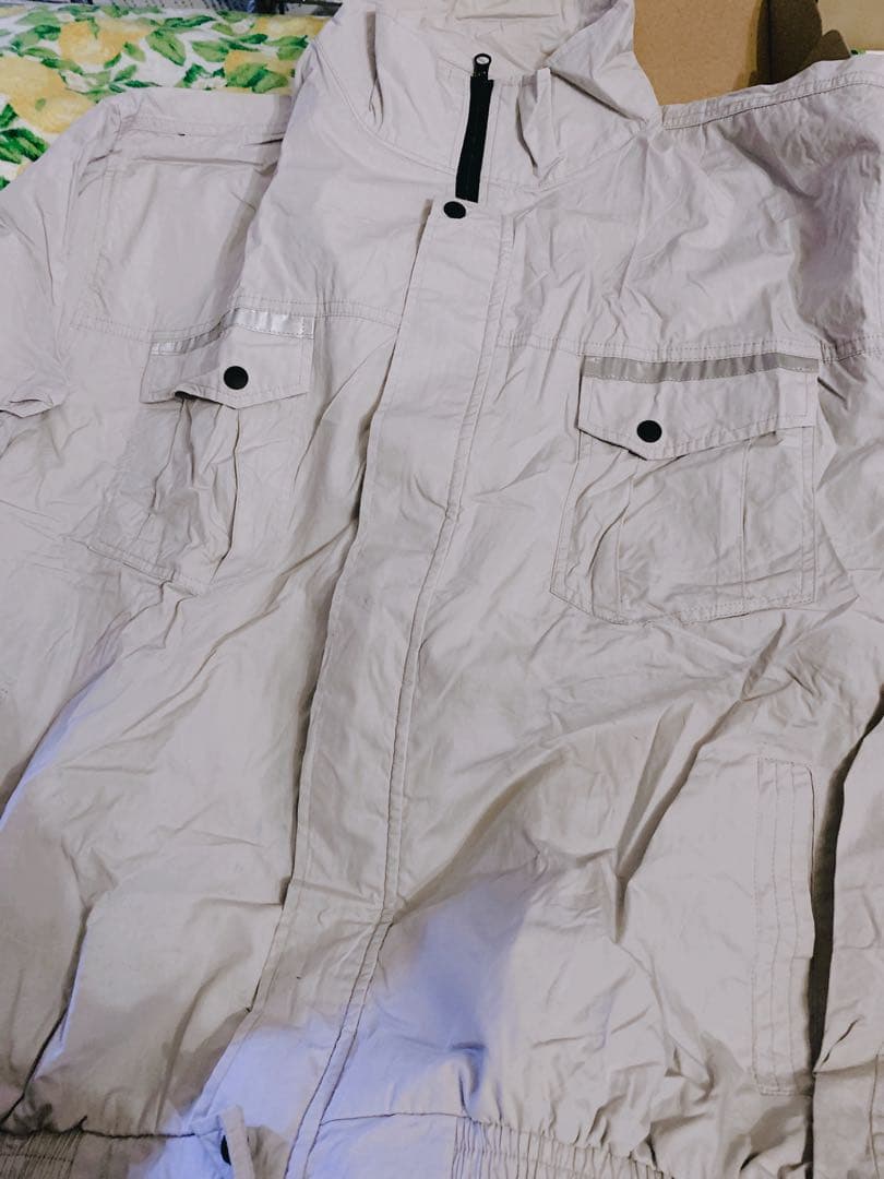 ♦︎空調服半袖モバイルバッテリー付き 作業着 作業服 冷風服 ファン付き(4XL)