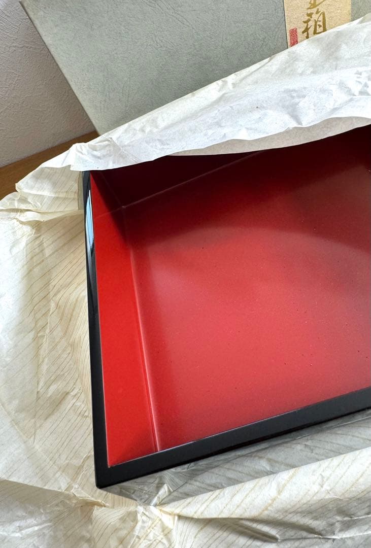 暮しの器　重箱　三段重　沈金　天然木　未使用品　共箱