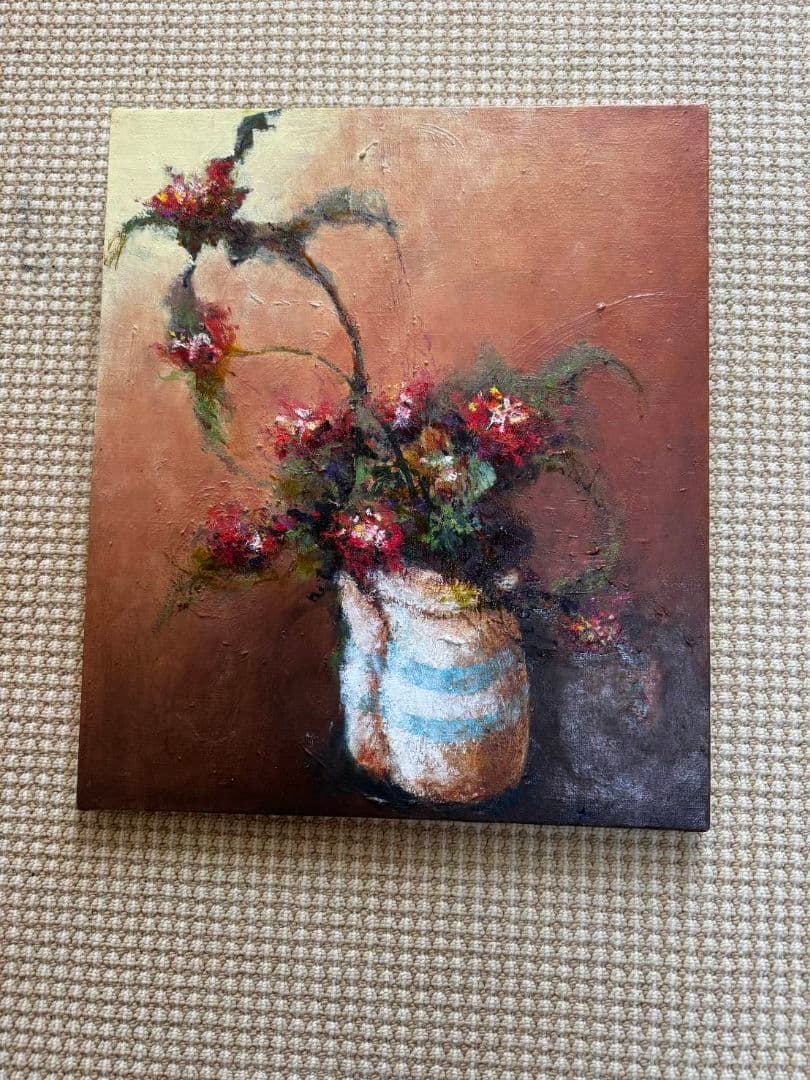 花瓶の油彩絵画