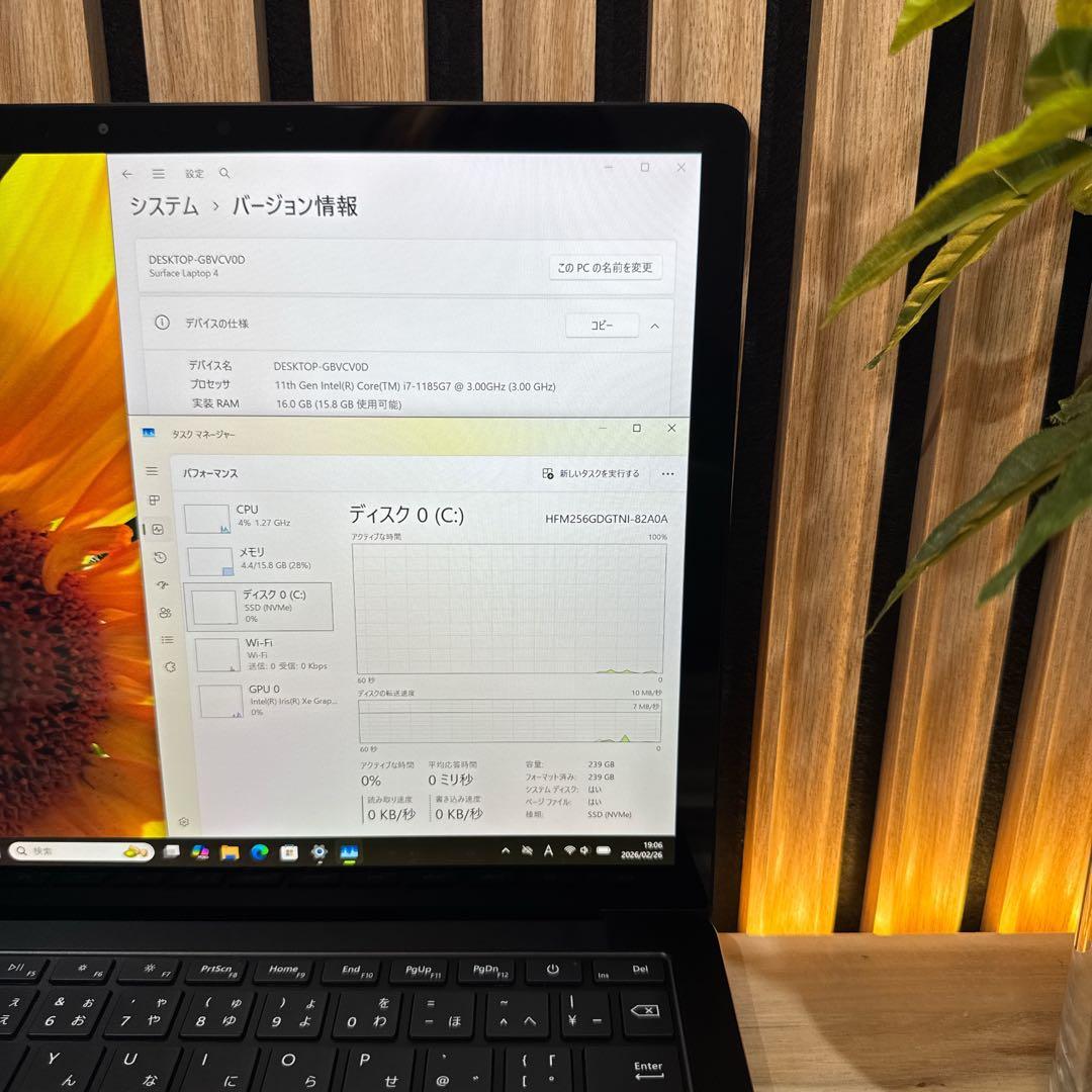 美品‼️Surface Laptop 4☘最高峰i7☘第11世代☘ノートパソコン