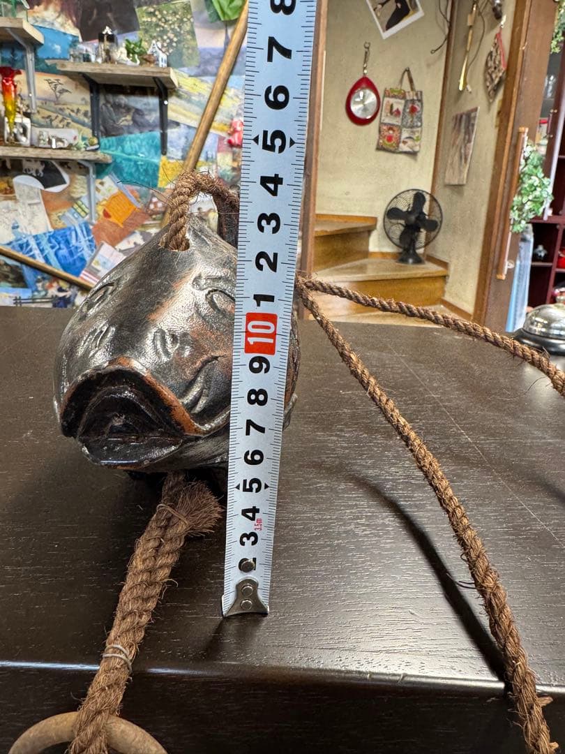 木彫 囲炉裏 自在鉤 魚横木 魚木 古民家 アンティーク 骨董品 和風インテリア