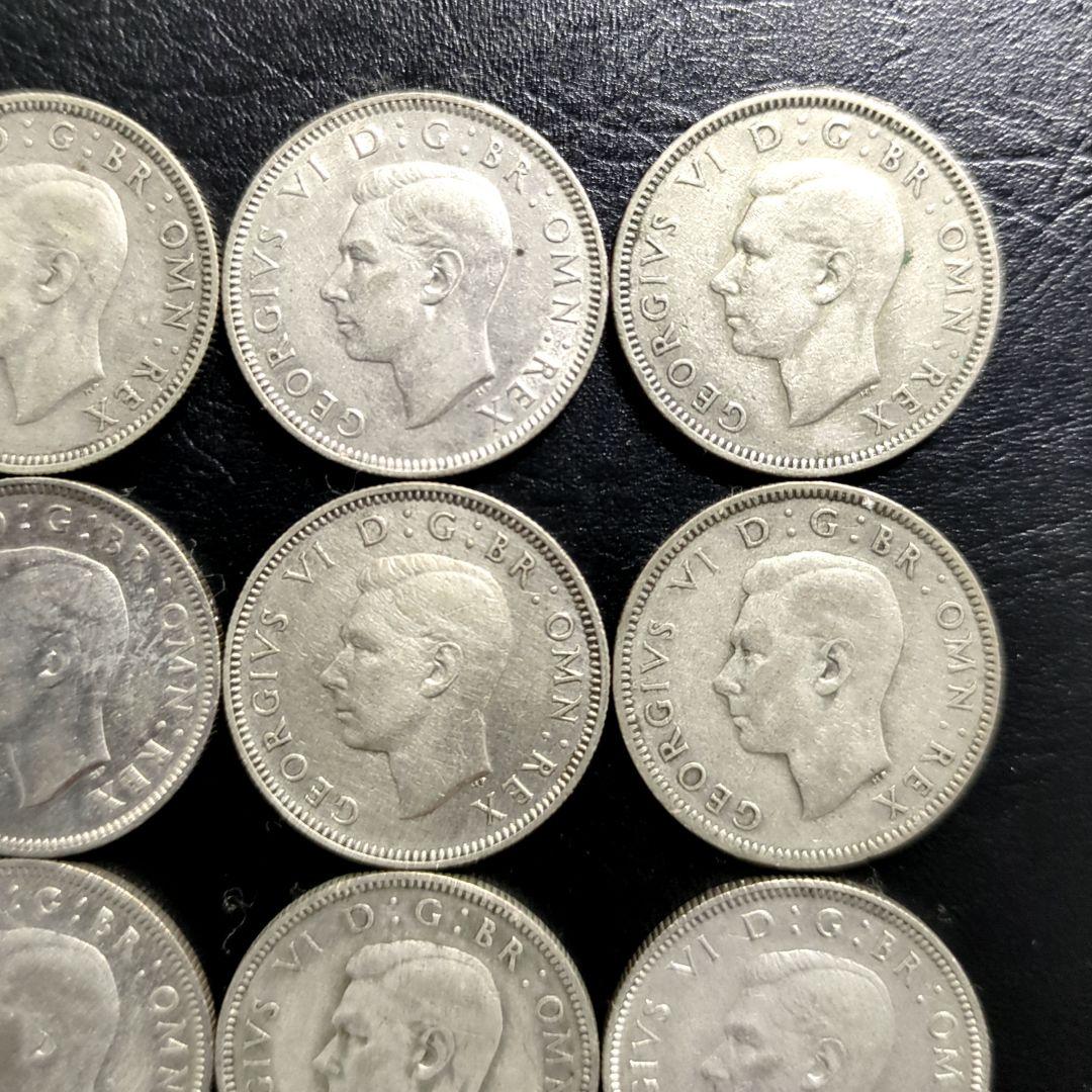イギリス　スコットランド様式　９枚年号連続１シリング銀貨