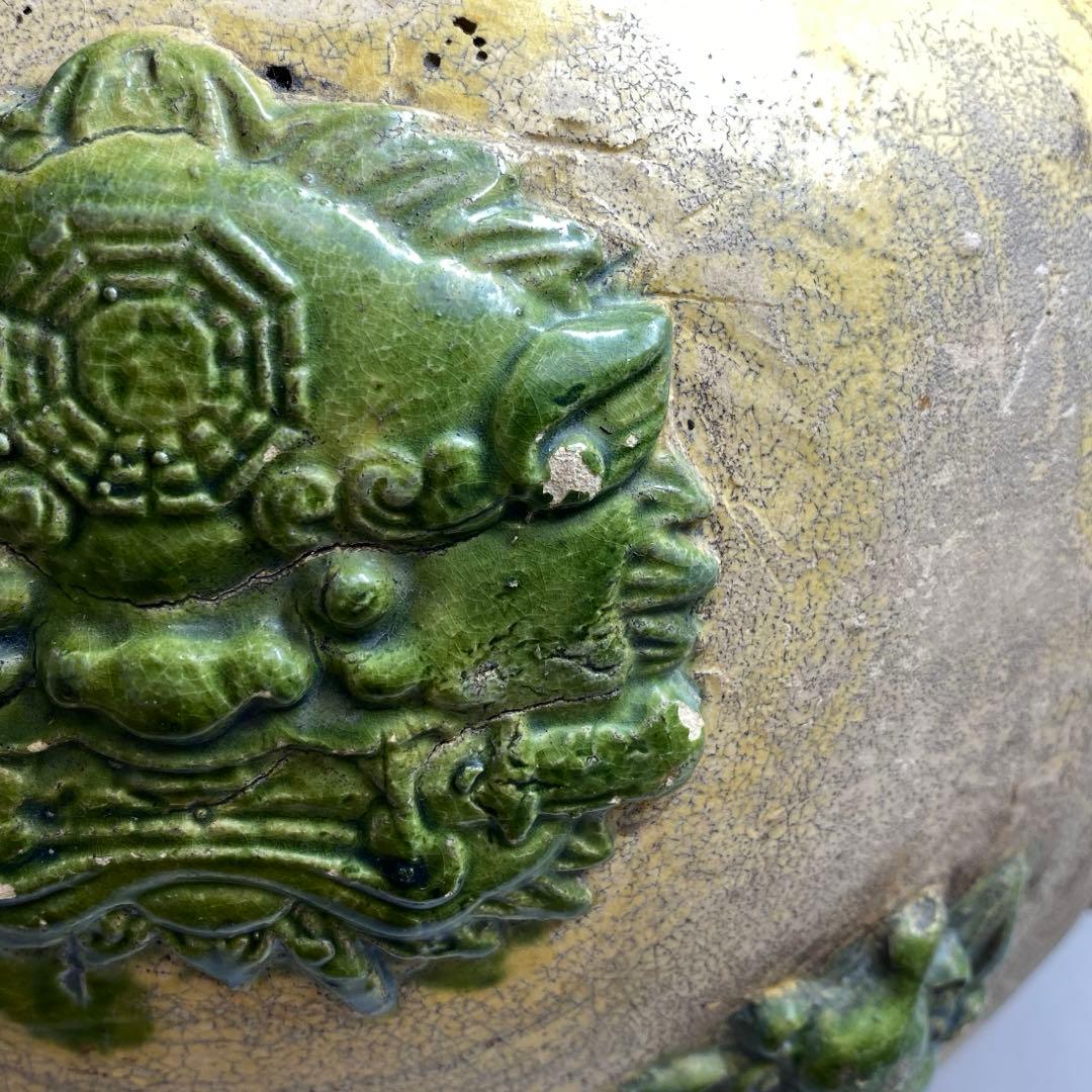 専用　中国唐三彩 獅子文壺 h28cm 東キ8-0303② タトサオ