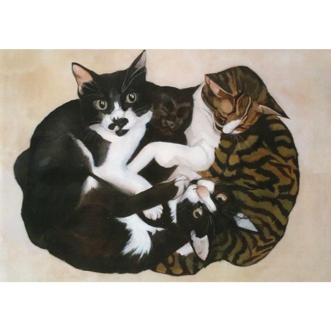 原画「ハッチ」《＋猫イラスト３枚無料プレゼント》水彩画