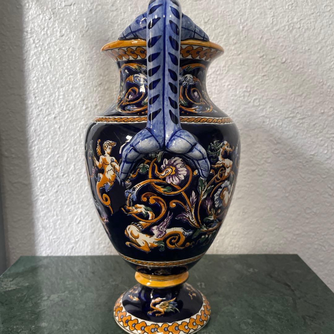 GIEN ジアン　フランス　花瓶　花びん　アンティーク　花器　取って付き　洋風