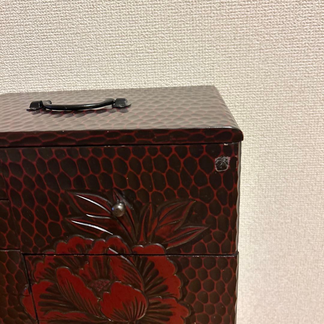 希少　鎌倉彫　小物入れ　隠し引き出し付き