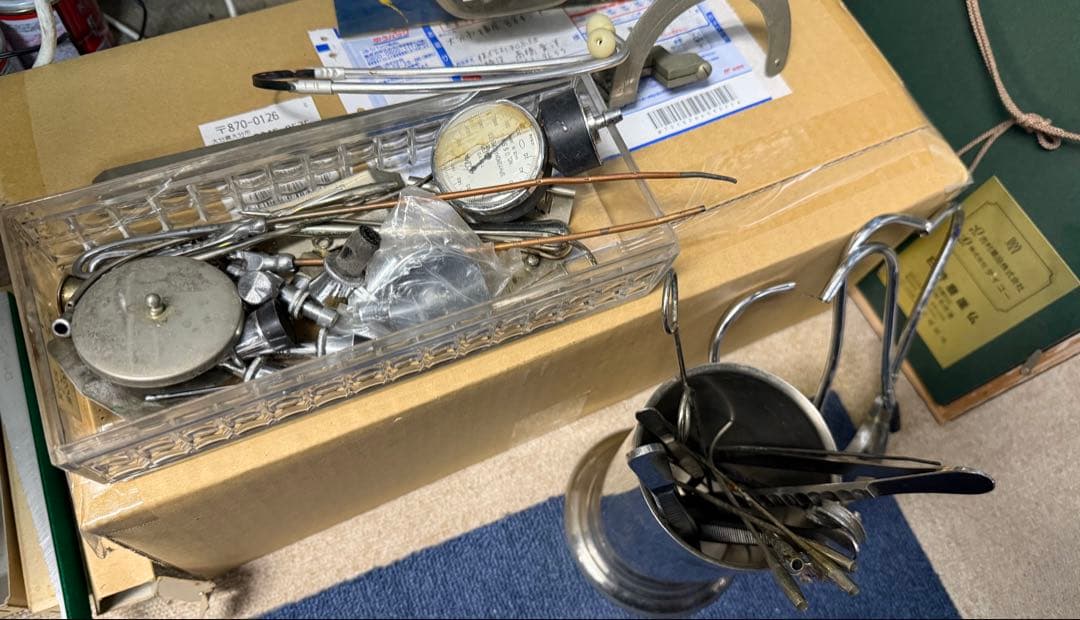 医療用ステンレス器具まとめ売り 滅菌ケース 研究器具 アンティーク