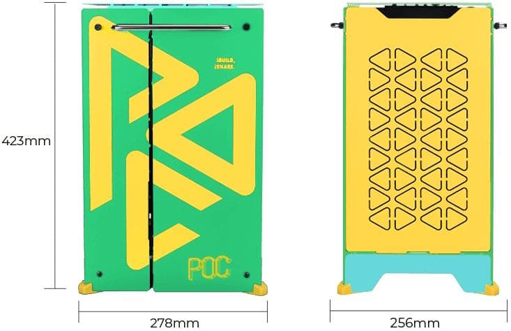 【新品】InWin POC Mini-ITX Tower Green/Yello