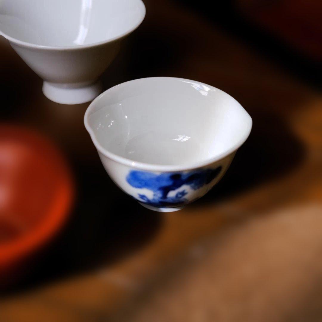 煎茶用　茶箱と茶碗セット