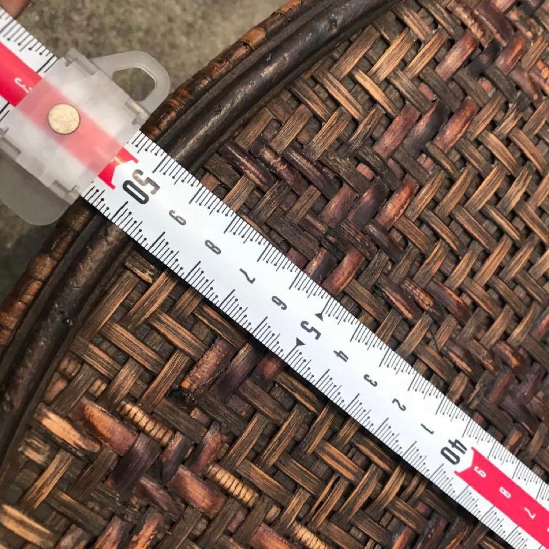 【珍品】竹製丸ちゃぶ台｜編みカゴ収納