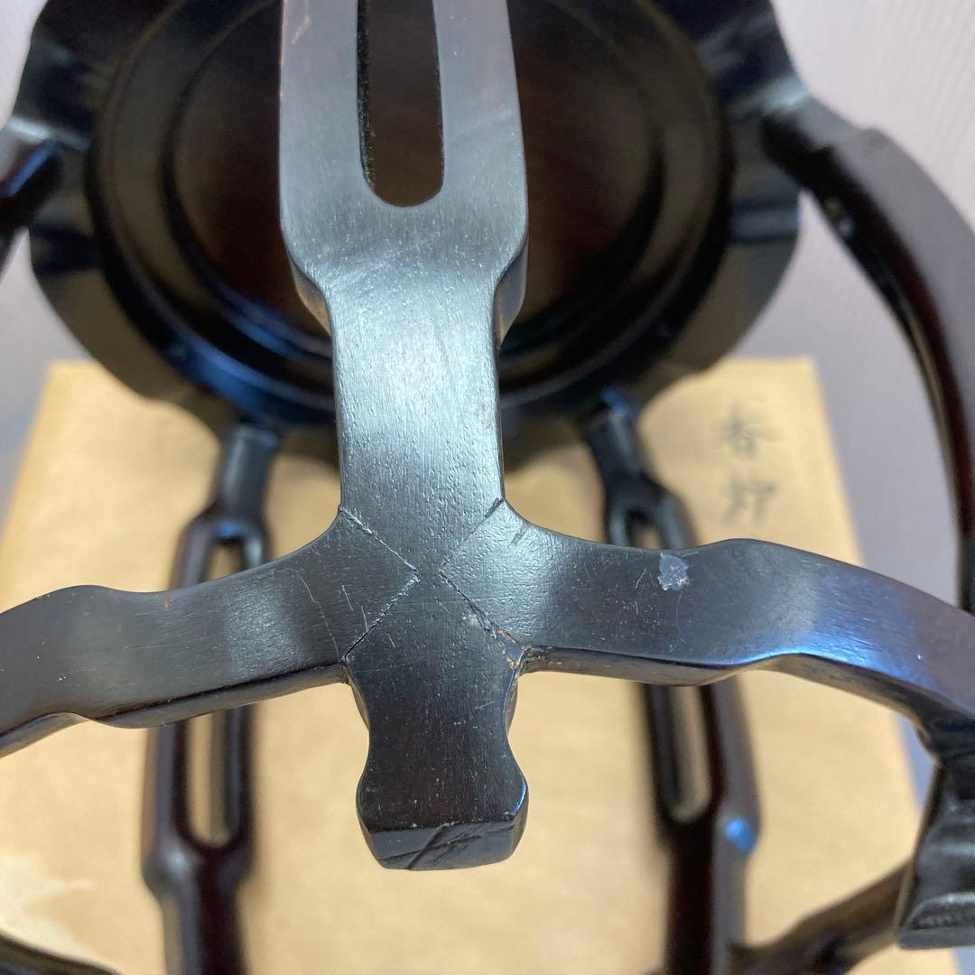 骨董品　茶道具　香炉台(木製•丸形•5本脚)　ダンボール箱　S169KRD