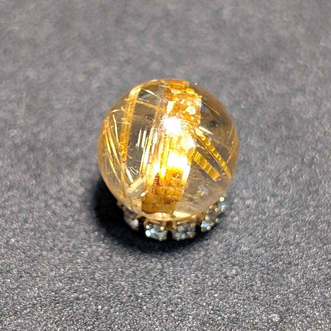 一点物 【豪快な太金針】ゴールドタイチンルチル 10ミリ 1粒売り お守り石