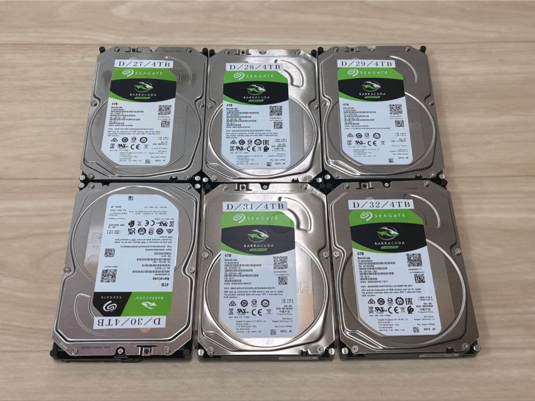 SEAGATE BARRACUDA ST4000DM004 4TB 6台セット
