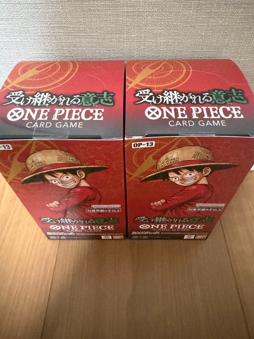 100%ノーサーチ　ワンピースカード　受け継がれる意志　2BOX テープ付き