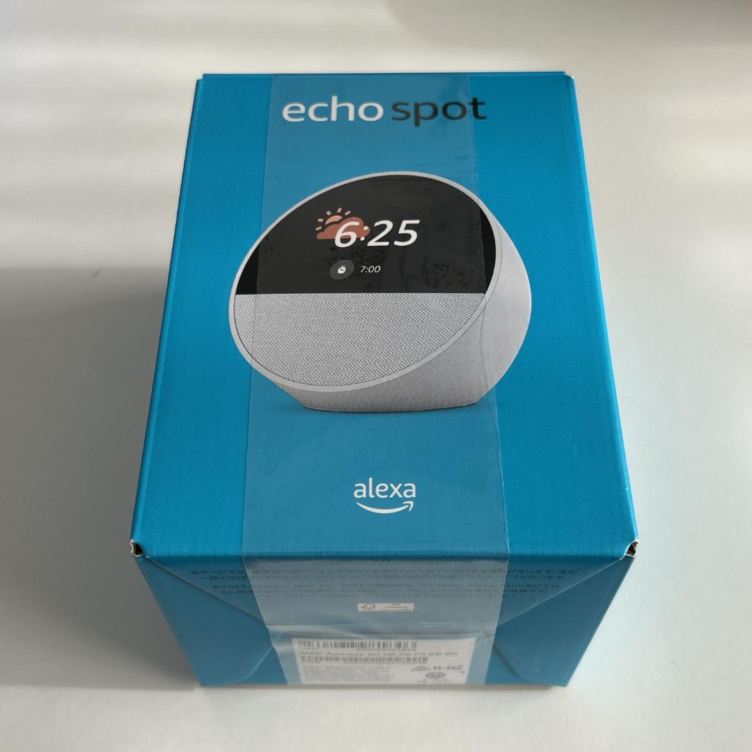 【美品】Amazon Echo Spot グレイシャーホワイト 2024年モデル