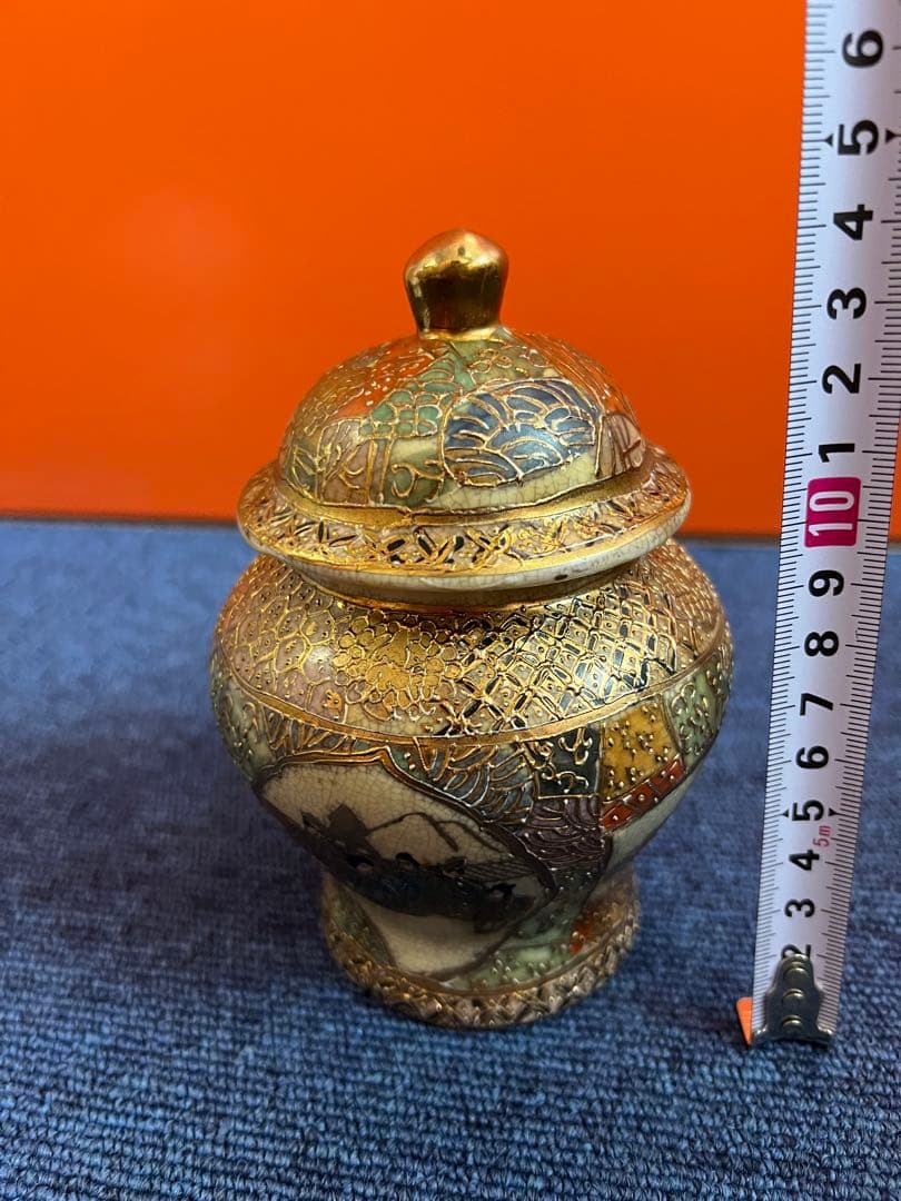 1208 薩摩焼　明治時代　小壺　時代物