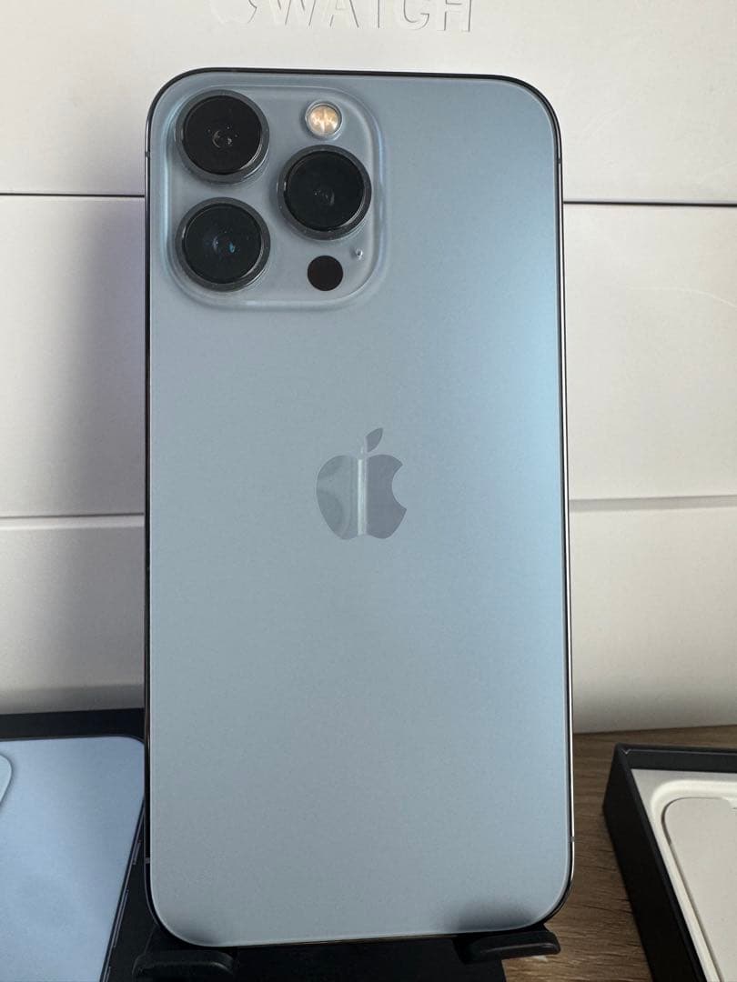 iPhone 13 Pro 256GB ブルー純正BT99%、純正液晶