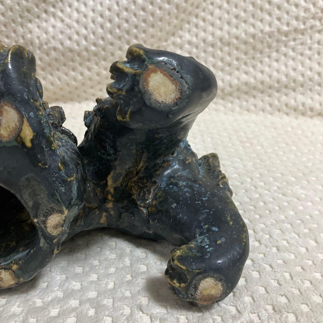 【中島春草 作】瀬戸焼 唐獅子 置物 東窯 共箱 栞付 伝統工芸 縁起物 陶器
