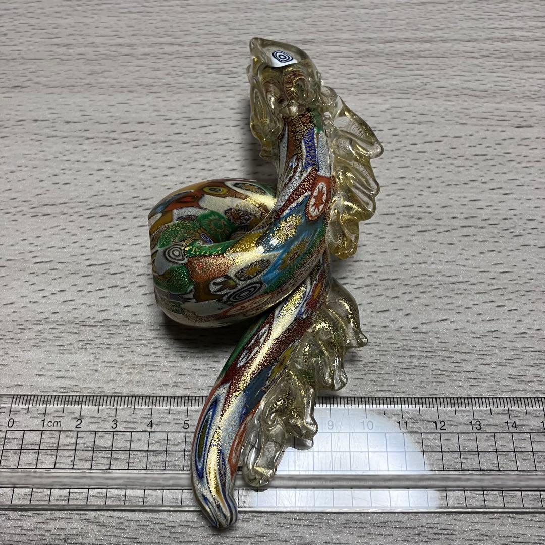 ベネチアングラス　ムラーノ　murano ドラゴン　龍　ガラス置物　ミルフィオリ