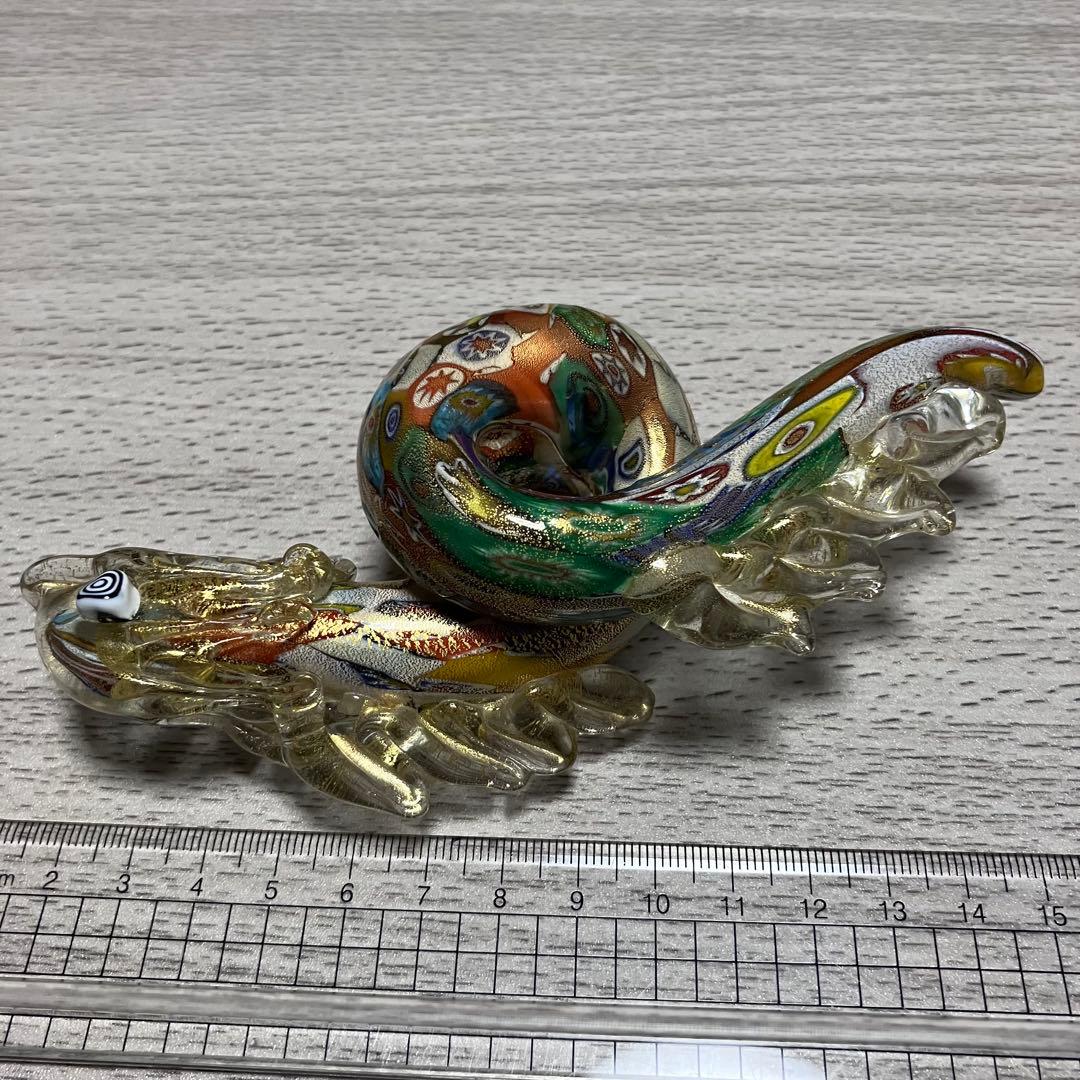 ベネチアングラス　ムラーノ　murano ドラゴン　龍　ガラス置物　ミルフィオリ