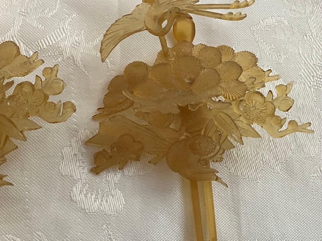 時代物　アンティーク　花嫁　かんざし　べっこう調