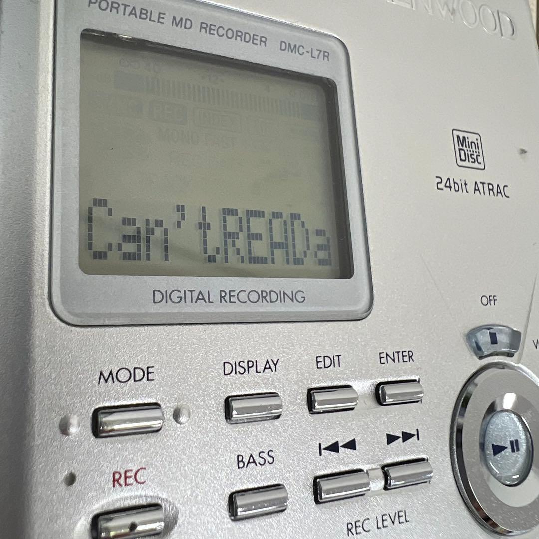 【ジャンク】KENWOOD ポータブルMDレコーダー DMC-L7R