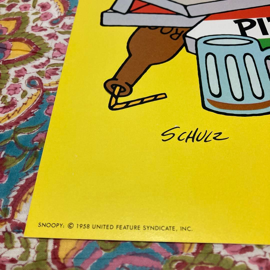 50'sヴィンテージ　ポスター　スヌーピー　デッドストックSCHULZ 1958