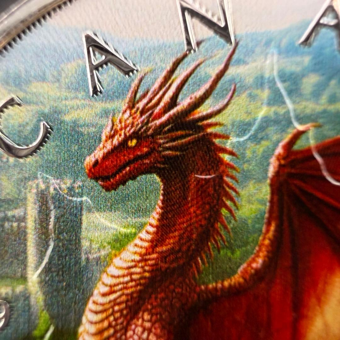 メイプルリーフ 銀貨 カラー レジェンドドラゴン ウェールズ 1オンス 1oz