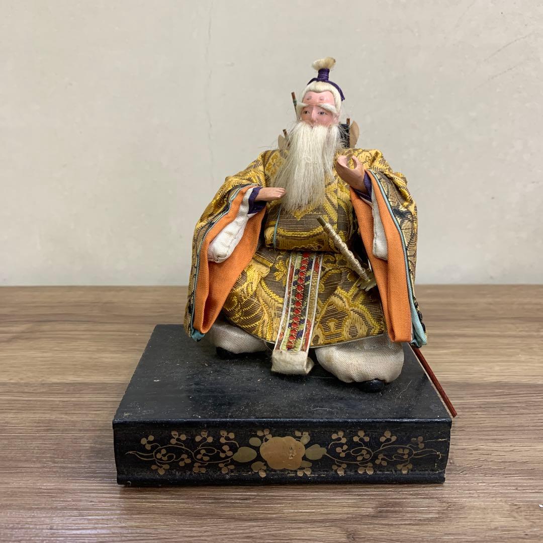3F 【超希少】昭和レトロ 日本人形 雛人形 随身 左大臣 漆台座 弓矢 骨董