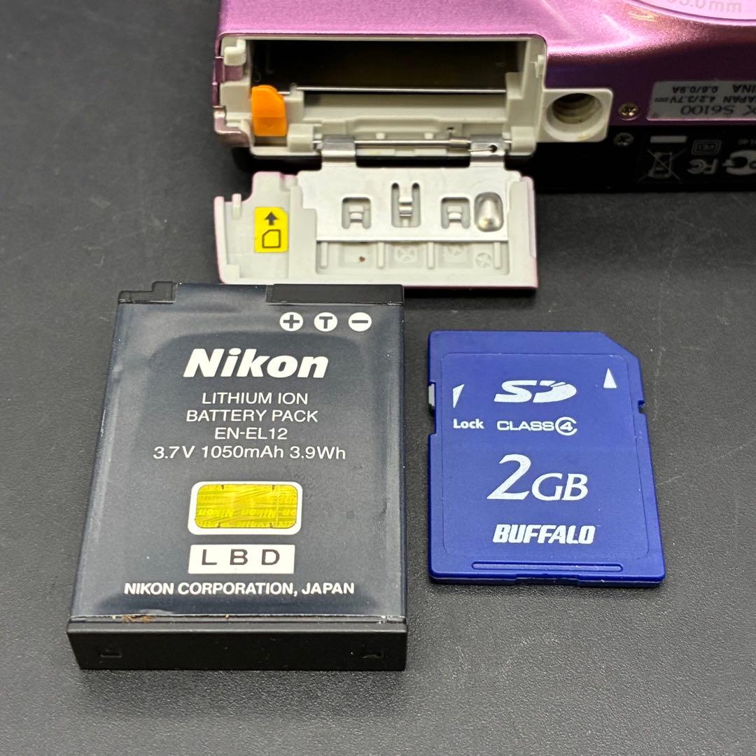 【動作OK】Nikon COOLPIX S6100 グロスピンク　デジカメ