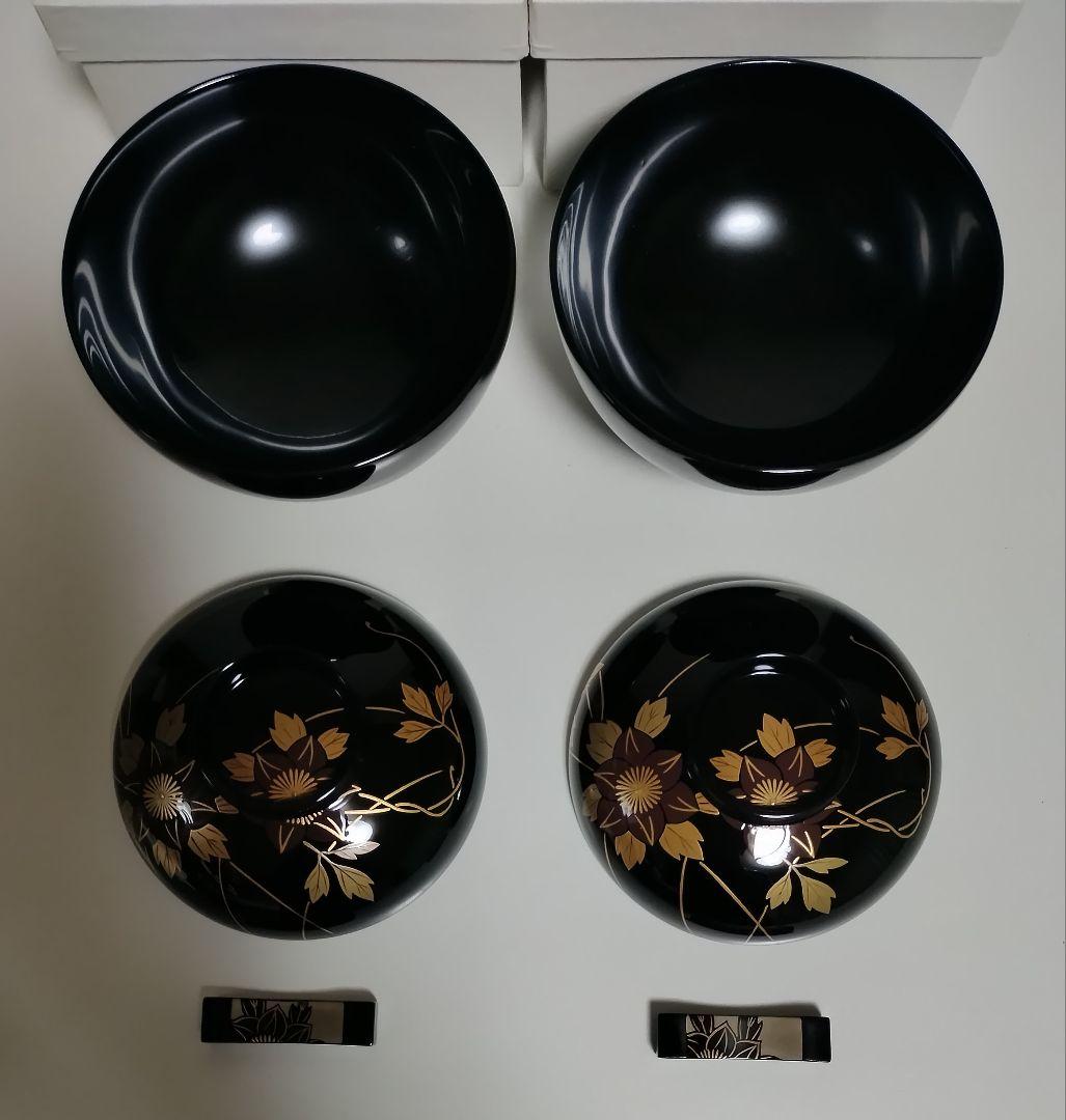 輪島塗　鉄仙蒔絵　おもてなし揃　2客セット
