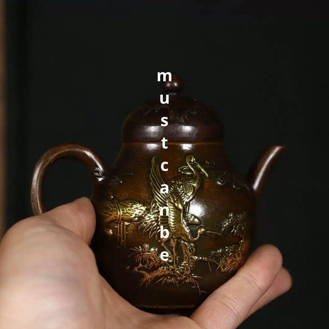 銅器 仙鶴茶壺 酒壺 茶器 水滴壺 文房具 工芸品 置物