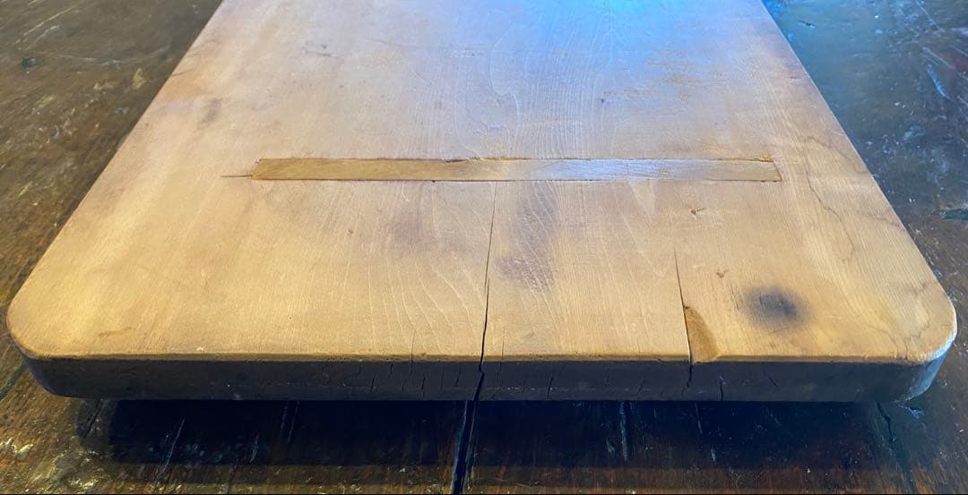 アンティーク　脚付・檜製まな板 65x36cm 飾り台・花台ヴィンテージ　レア