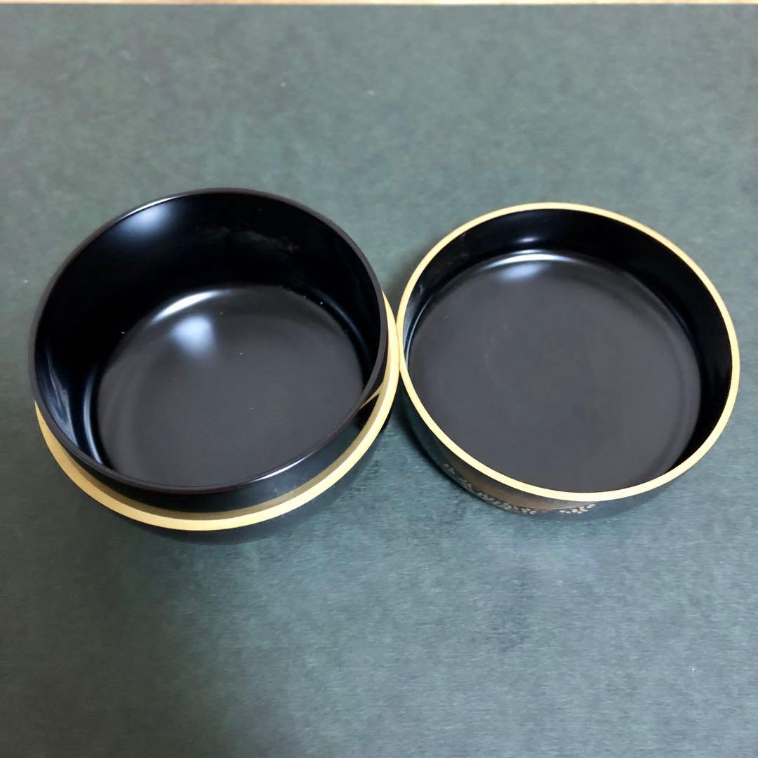 博友 輪島塗 遠山桜蒔絵平棗 共箱 茶道具