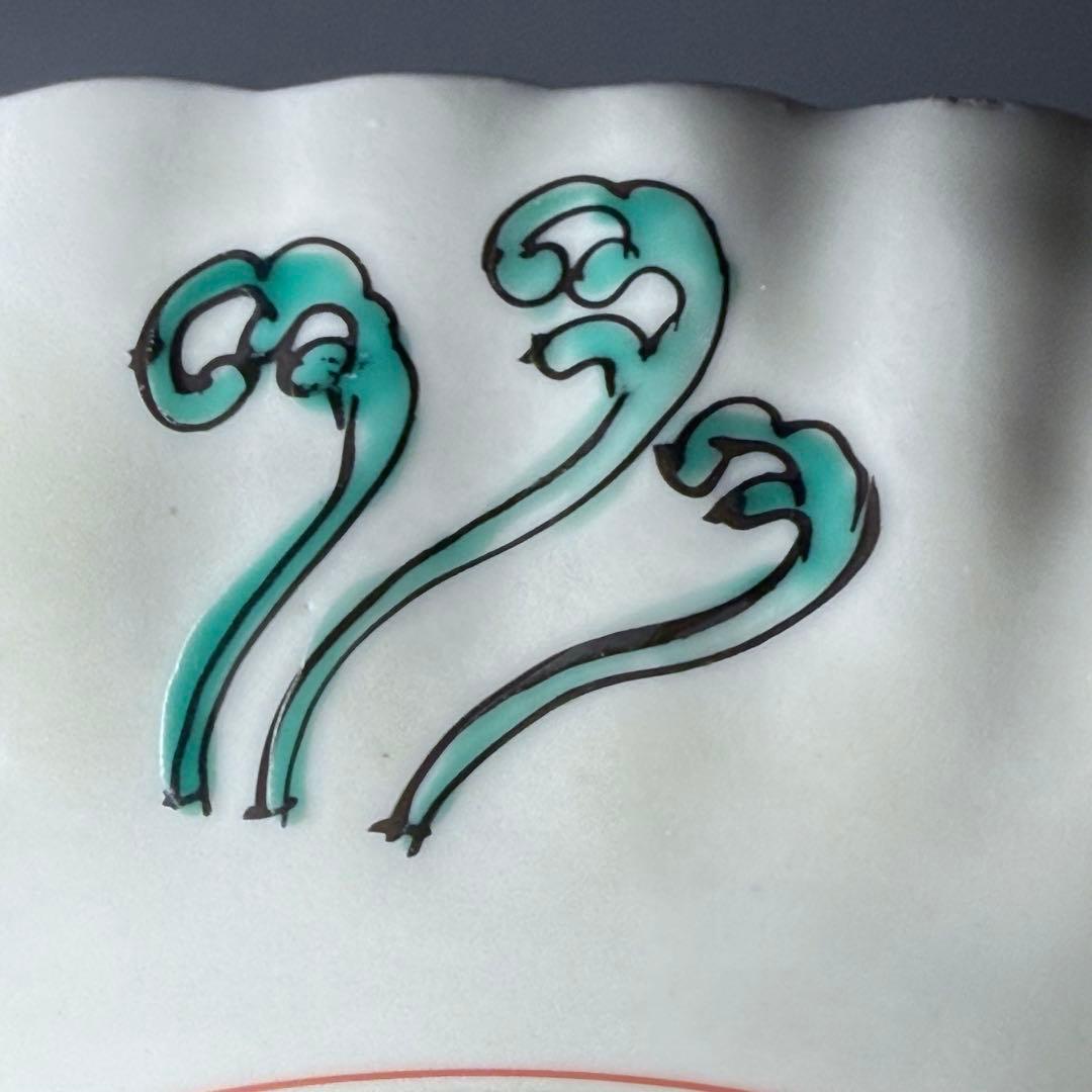 古伊万里　色絵　金蘭手　白鷺文様　梅文様　菊花四角形　膾皿　5個　器を楽しむ