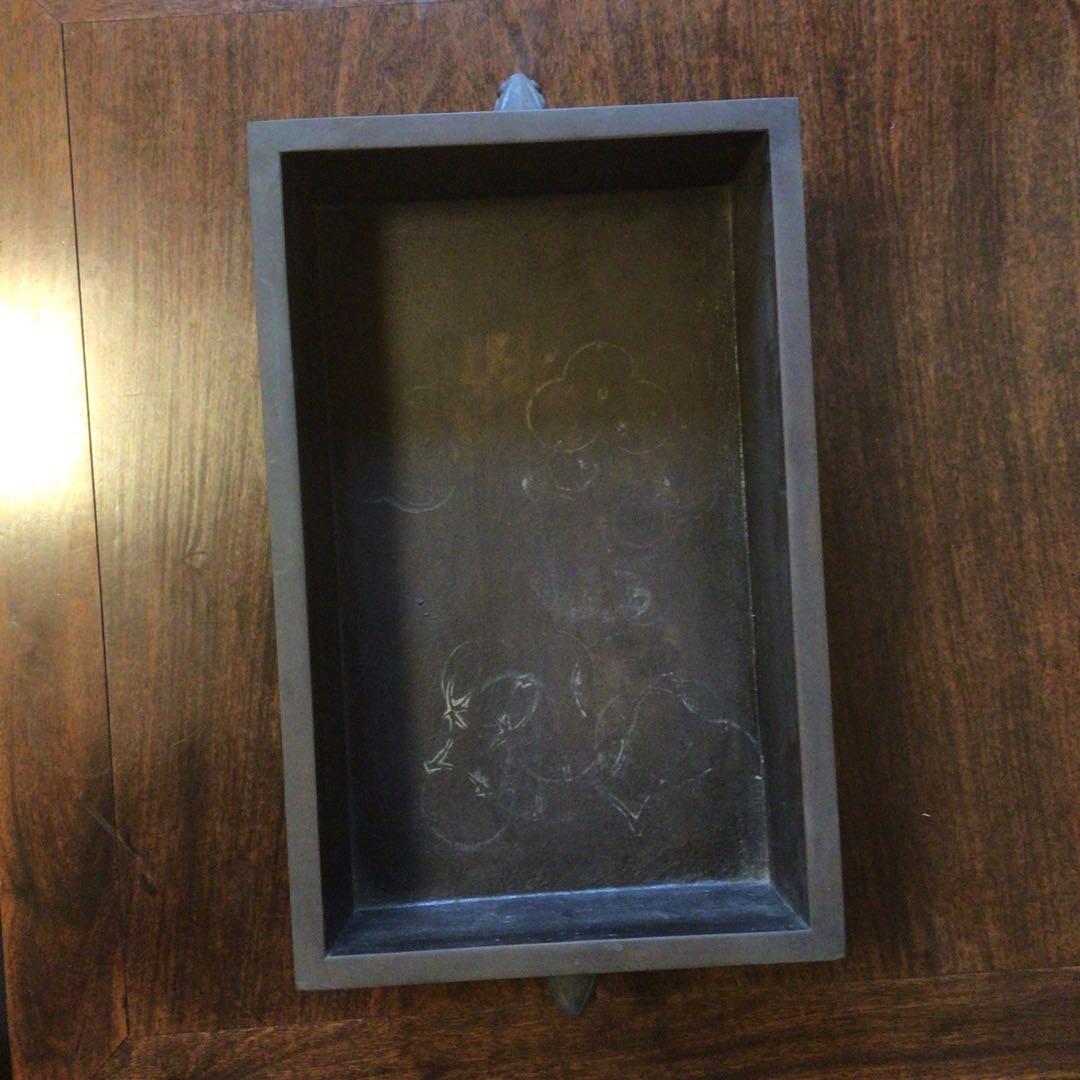 水盤　真鍮　花器　華道具　いけばな　双獣耳　時代物　骨董品　工芸品　約6.6kg