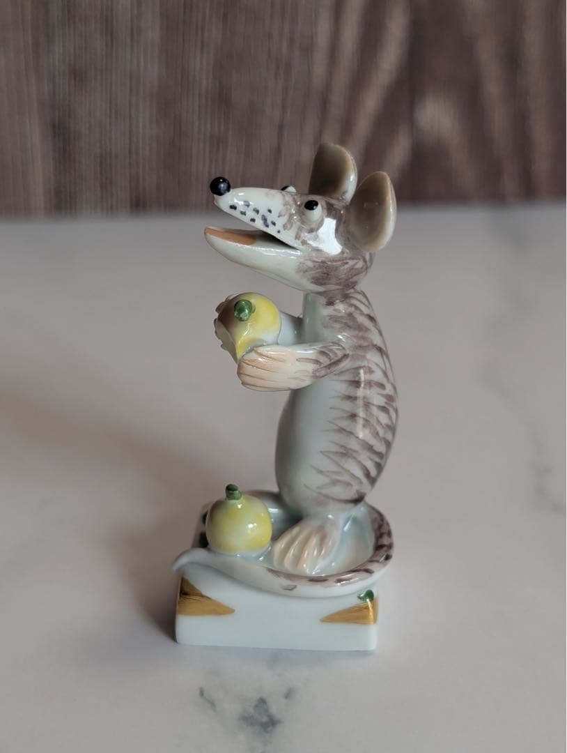 【Meissen マイセン】干支シリーズ　手びねり　フィギュリン　ねずみ　置物