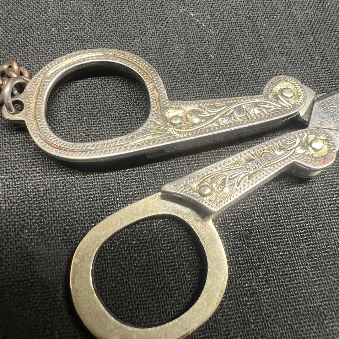 〇Bb右1183 ハサミ キーホルダー ステンレス製 シルバー　藤本ナイフ