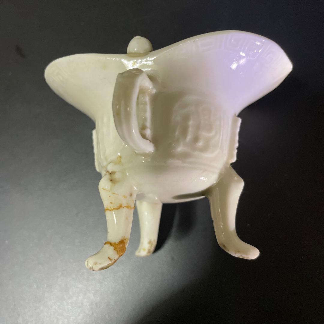 中国　白高麗　爵　爵杯　置物　直しあり