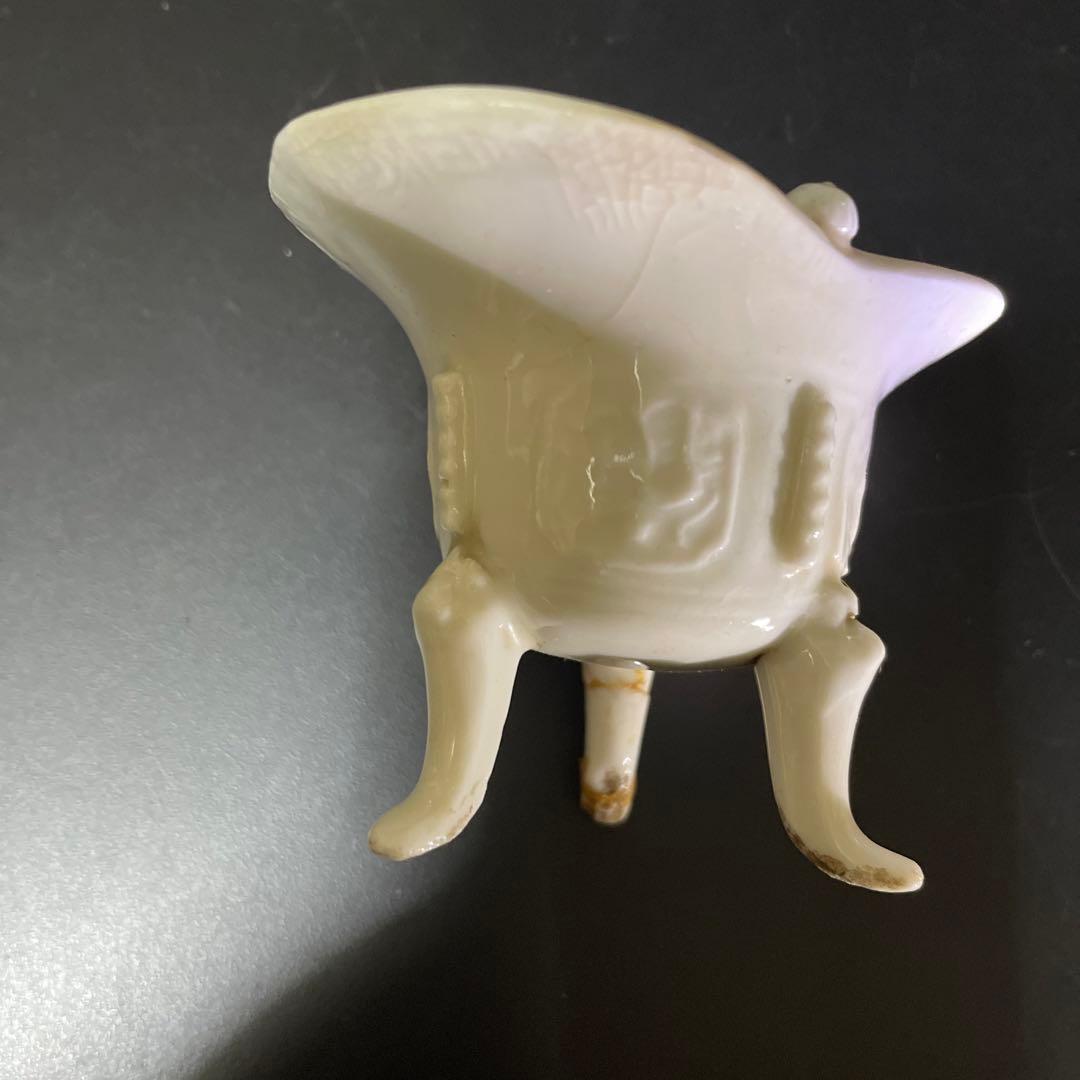 中国　白高麗　爵　爵杯　置物　直しあり