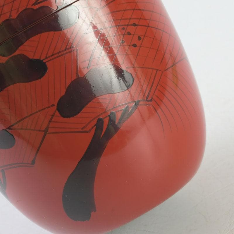 茶道具　塗師　岡本陽斎作　あけぼの棗　共箱　V　A30
