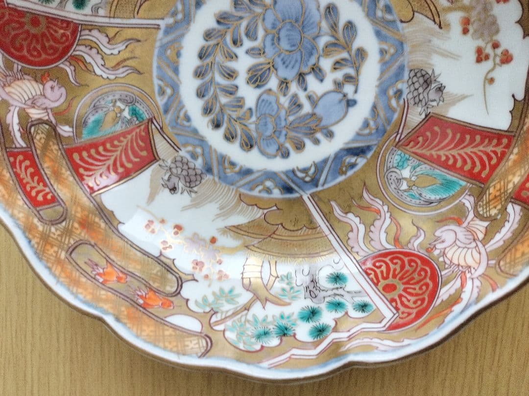 お値下げしました、色絵　鳳凰　龍　亀　松竹梅文　なます
