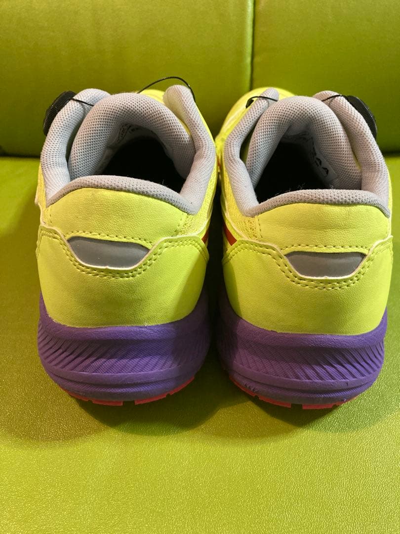 洗濯済み　ほぼ新品　asics BOA 安全靴 イエロー/パープル　27cm