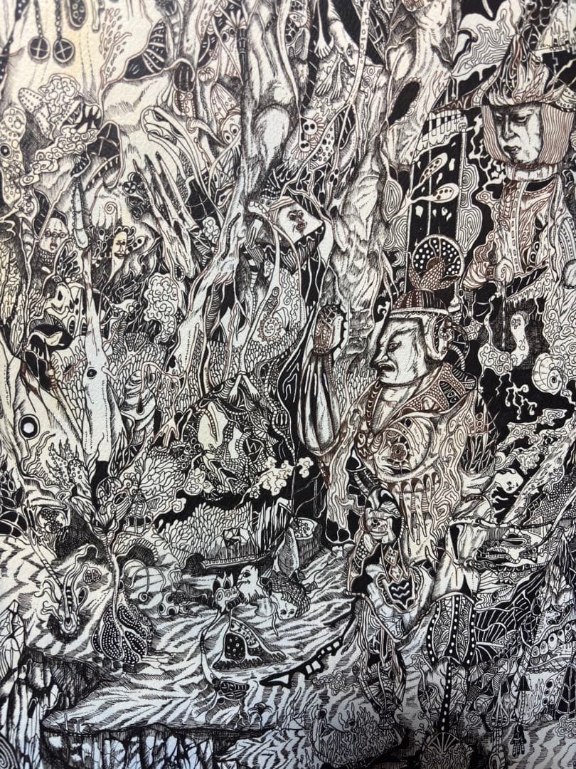 現代アート 仏像の細密画 大判！