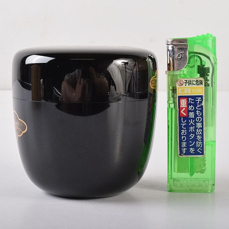 Gojyo　（一平）作　近江八景蒔絵　内銀溜　棗　共布共箱　F　R7952