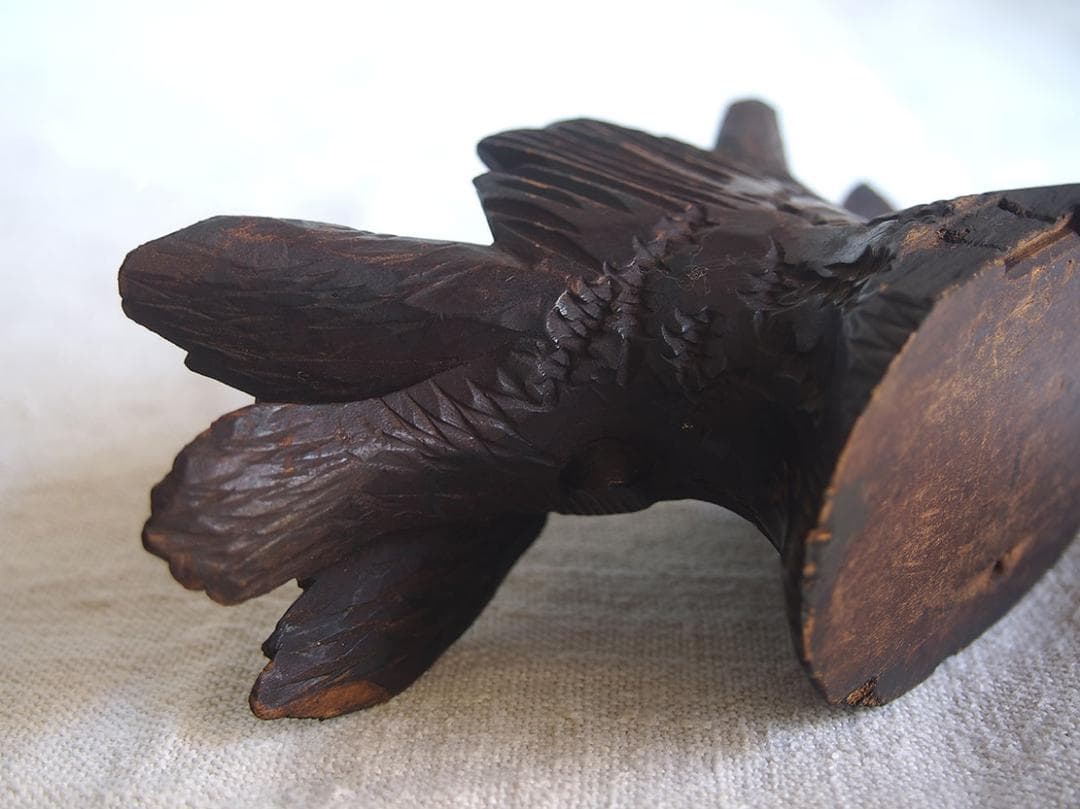 つがいの鳥の彫刻 家具部品 民藝 ヴィクトリアン 1800年代？木彫り/K216