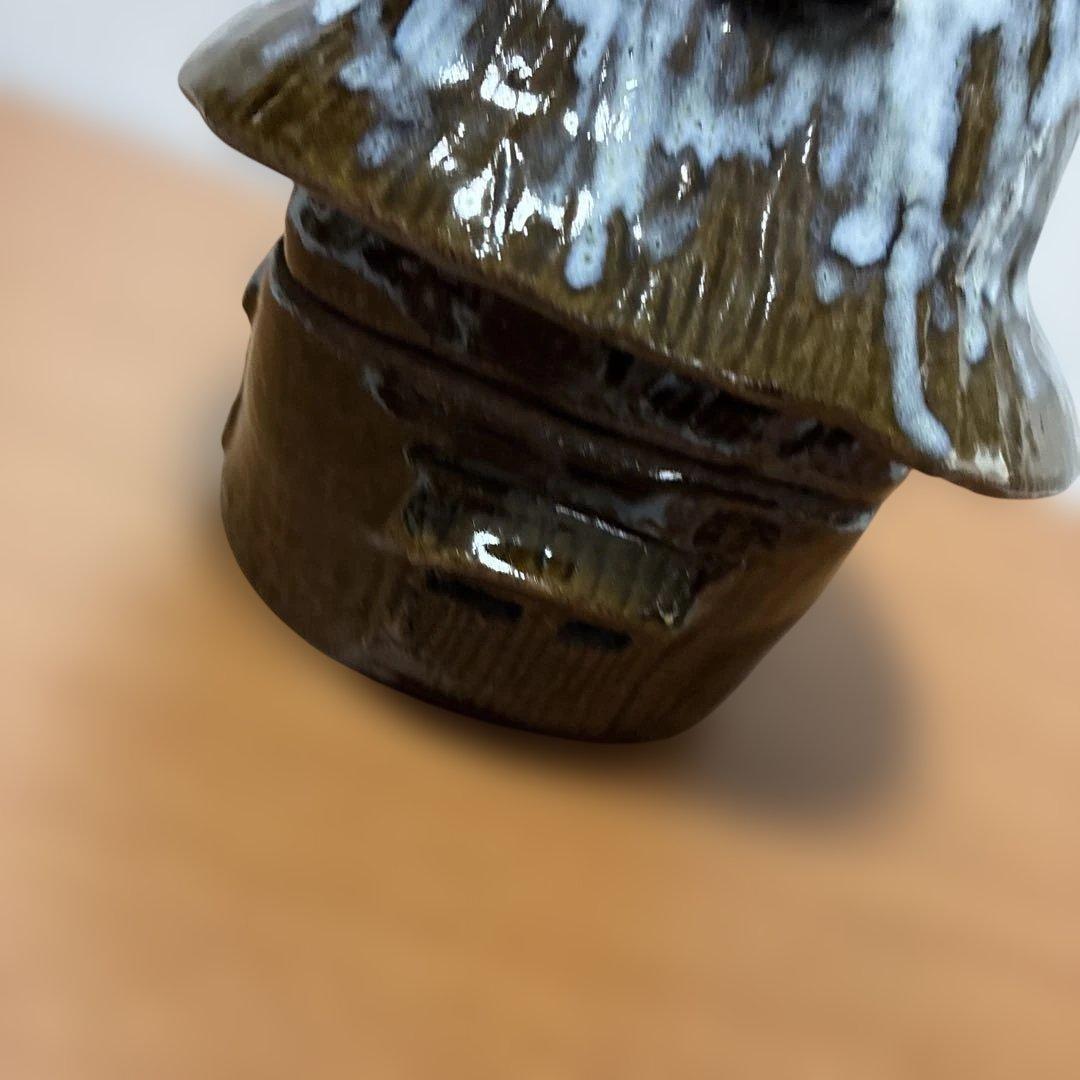 【超美品】陶器製香炉香合　小物入れ　置物　ジュエリー　茶道具　煙突有り