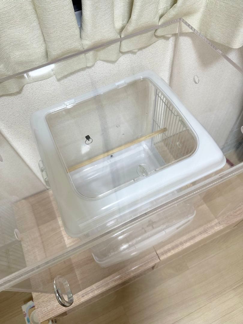 【セール】鳥かご アクリルケース　スライド式 W500×H500×D380
