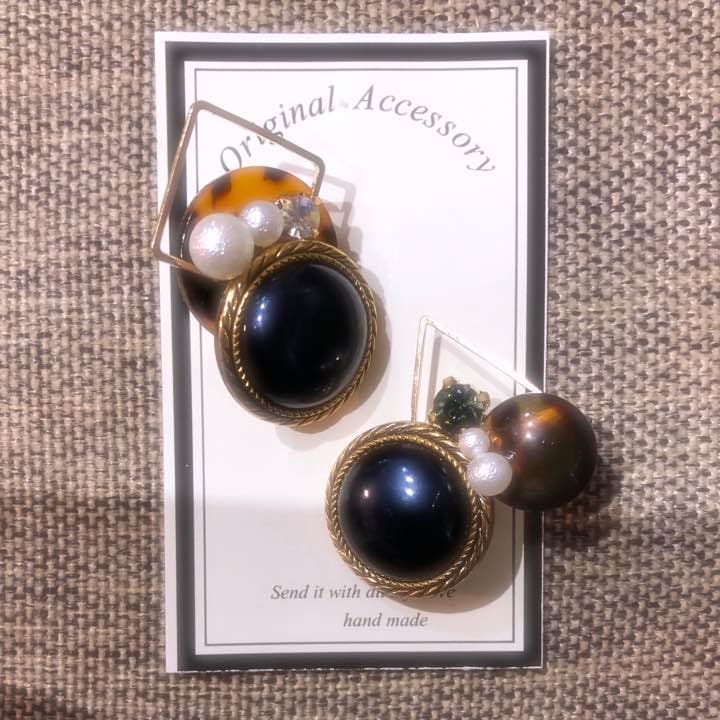 078☻ハンドメイド*アンティーク レトロ パール クリップ イヤリング